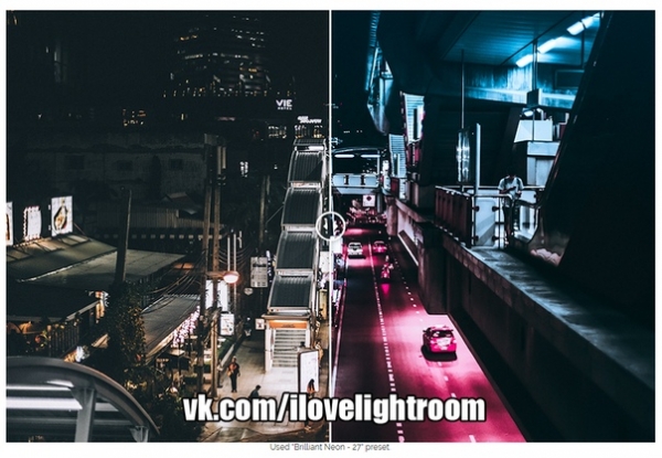 Preset night neon city for lightroom