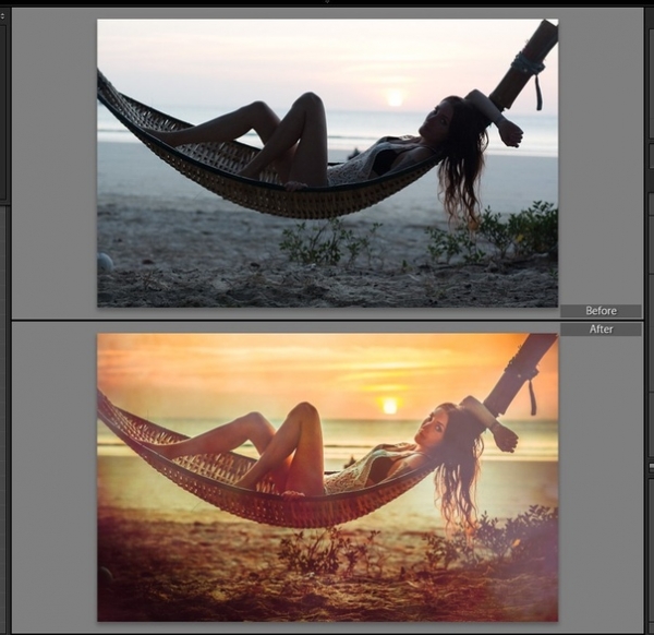 Preset sunset hammock girl for lightroom